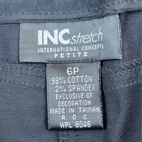 Inc Women’s Stretch Petite Black Flared Pants W/ Floral Embroidery Size 6P - New - Picture 6 of 8